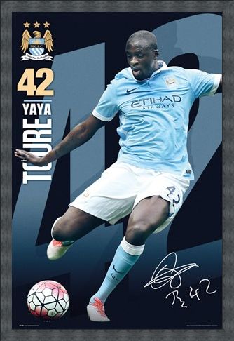 Framed Framed Yaya Toure 15/16 - Manchester City Football Club