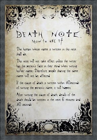 Framed Framed Play By The Rules - Death Note