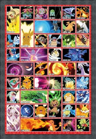 Framed Framed Character Moves - Pokemon
