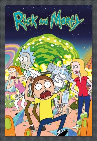 Framed Framed Rick and Morty Group - Cartoon Sitcom