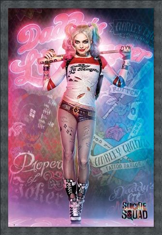 Framed Framed Harley Quinn In Neon - Suicide Squad