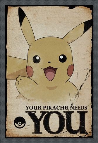 Framed Framed Pikachu Needs You - Pokemon