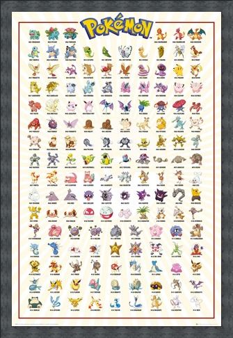 Framed Framed Original 151 - Pokemon Kanto