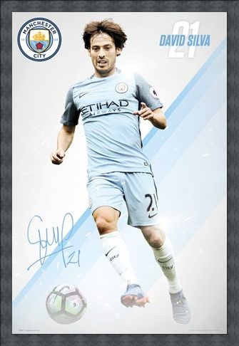 Framed Framed David Silva 16/17 - Manchester City
