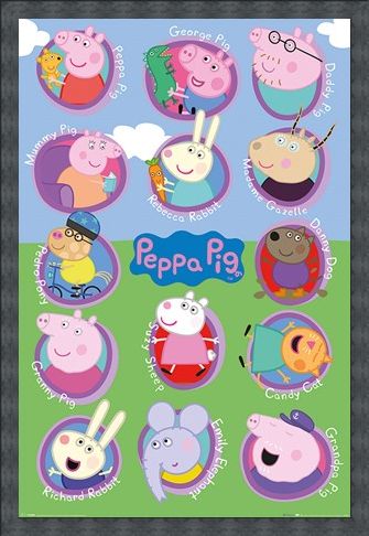 Framed Framed Lots Of Friends - Peppa Pig Multi Characters