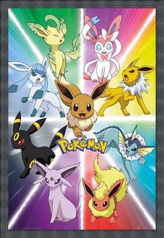 Framed Framed Eevee Evolution - Pokemon