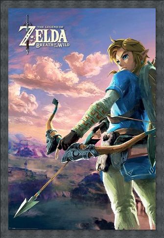 Framed Framed Breath of the Wild Hyrule Scene Landscape - The Legend of Zelda