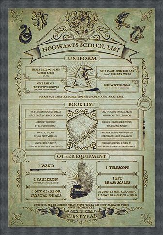 Framed Framed Hogwarts First Year Essentials - Harry Potter