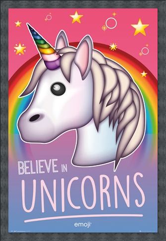 Framed Framed Believe In Unicorns - Emoji