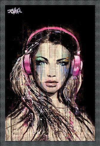 Framed Framed DJ Girl - Loui Jover