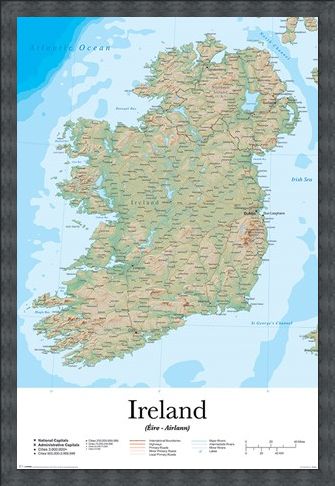 Framed Framed Emerald Isle - Map Of Ireland