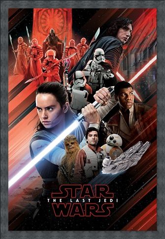 Framed Framed The Last Jedi Red Montage - Star Wars