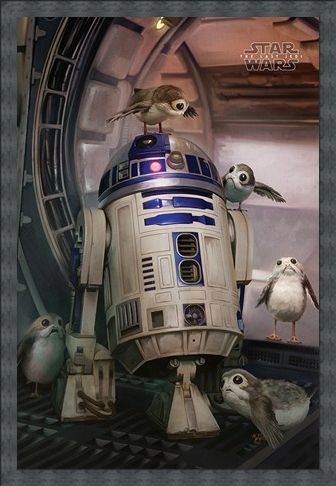 Framed Framed R2-D2 & Porgs - Star Wars The Last Jedi