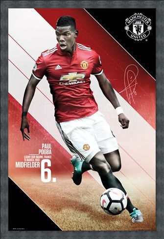 Framed Framed Pogba 17-18 - Manchester United