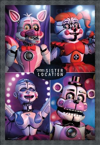 Framed Framed Sister Location Quad - Five Nights at Freddy's