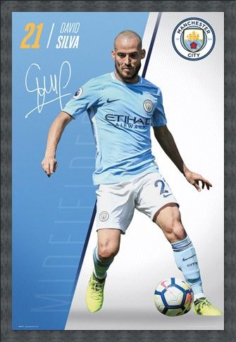 Framed Framed Silva 17-18 - Manchester City