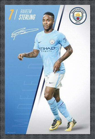 Framed Framed Sterling 17-18 - Manchester City