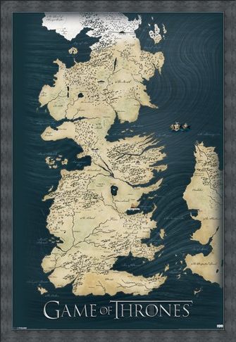 Framed Framed The Seven Kingdoms of Westeros Map - Game of Thrones