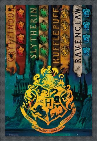 Framed Framed House Flags - Harry Potter