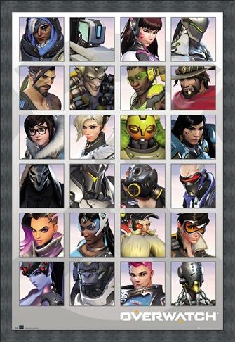 Framed Framed Character Portraits - Overwatch