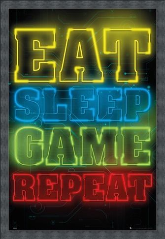 Framed Framed Eat Sleep Game Repeat - Gaming