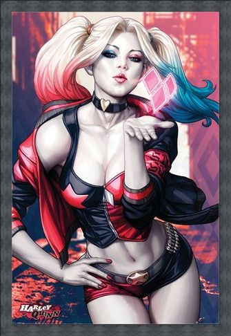 Framed Framed Harley Quinn Kiss - Batman