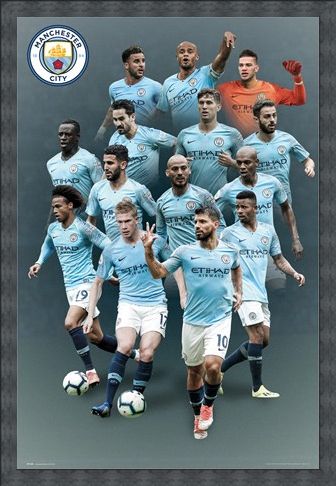 Framed Framed Manchester City Players 18-19 - The Citizens