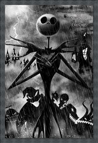 Framed Framed Stormy Night - Nightmare Before Christmas