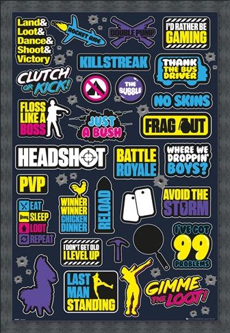 Framed Framed Eat, Sleep, Loot, Repeat - Battle Royale Infographic