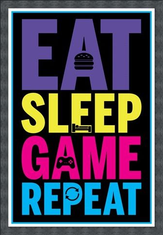Framed Framed Eat, Sleep, Game, Repeat - Gaming Life