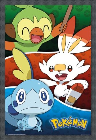 Framed Framed Galar Starters - Pokemon