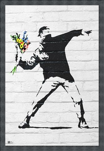 Framed Framed Flower Bomber - Banksy