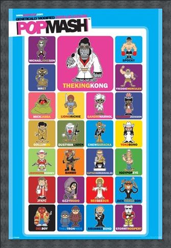 Framed Framed PopMash Characters - Genetically Modified Modern Culture