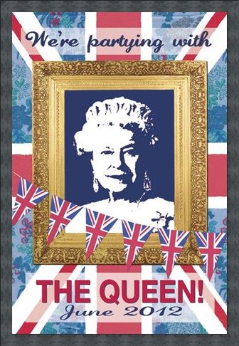 Framed Framed We're Partying with The Queen - Martin Wiscombe