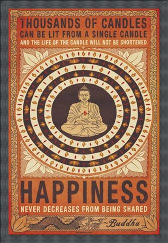 Framed Framed Happiness - Buddhist Values