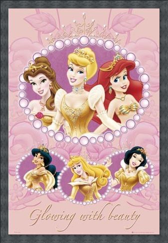 Framed Framed Glowing with Beauty - Walt Disney Princesses