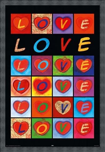 Framed Framed Love Hearts - Love Collage