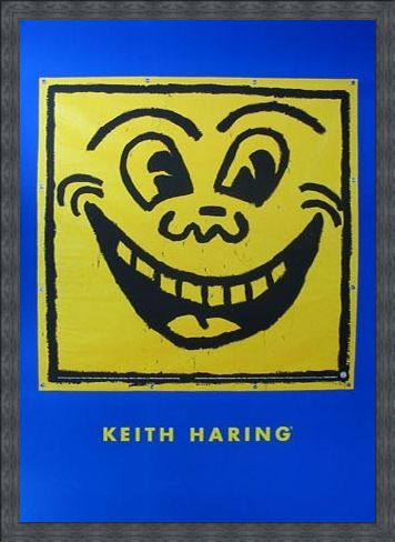 Framed Framed Untitled (Happy Face) - Keith Haring