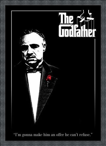 Framed Framed Don Vito Corleone with a Red Rose - The Godfather