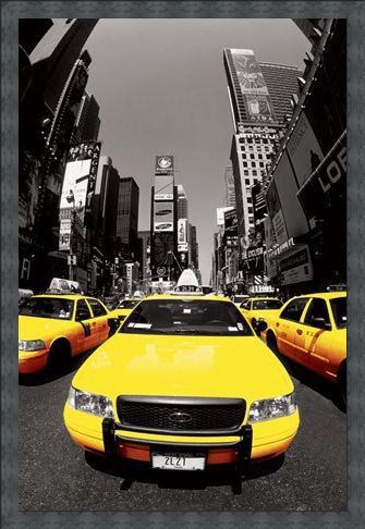 Framed Framed Yellow Cabs - New York City