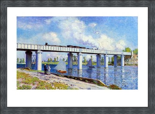 Framed Framed The Railway Bridge to Argenteuil - Claude Monet