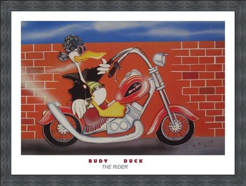 Framed Framed The Rider - Rudy Duck by G Servello