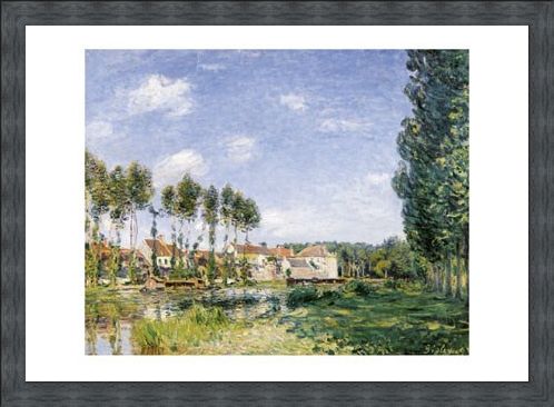 Framed Framed Moret, On the Banks of the Loing - Alfred Sisley
