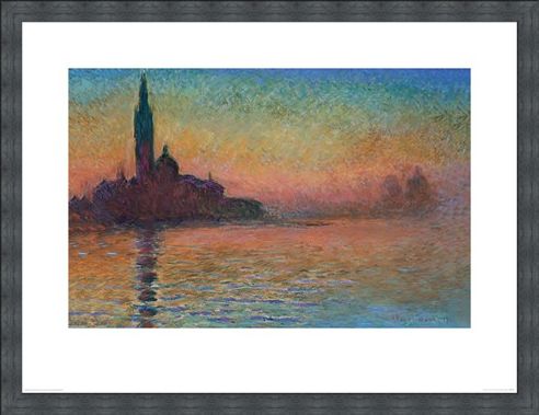 Framed Framed Sunset in Venice - Monet