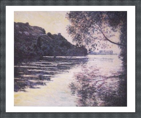 Framed Framed Effect of the Sun on The Seine - Claude Monet