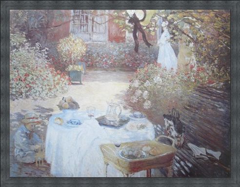 Framed Framed Lunch At Parigi - Claude Monet