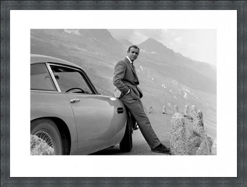 Framed Framed Bond and his Aston - Sean Connery is 007