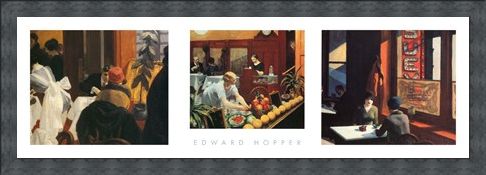 Framed Framed American Realism Triptych - Edward Hopper