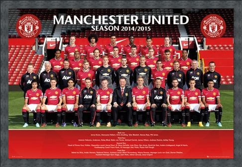 Framed Framed Team Photo - Manchester United 2014/15