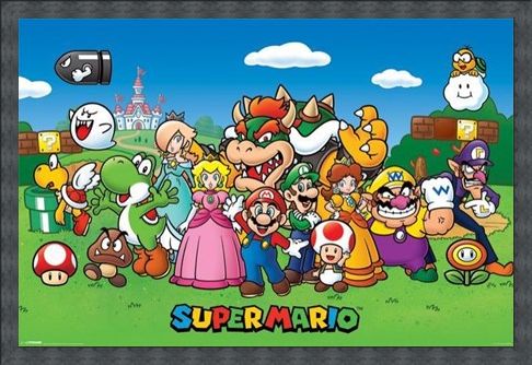 Framed Framed Super Mario Collage - Mushroom Kingdom